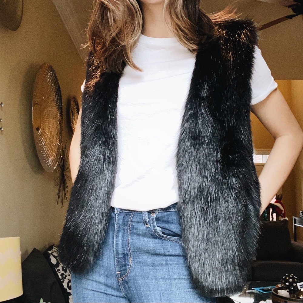 TCEC Black Faux Fur Vest